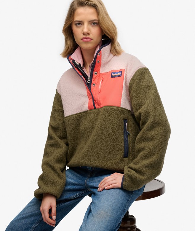 Colour Block Fleece Pullover