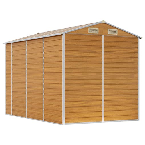 NNEVL Garden Shed Light Brown 191x300x198 cm Galvanised Steel
