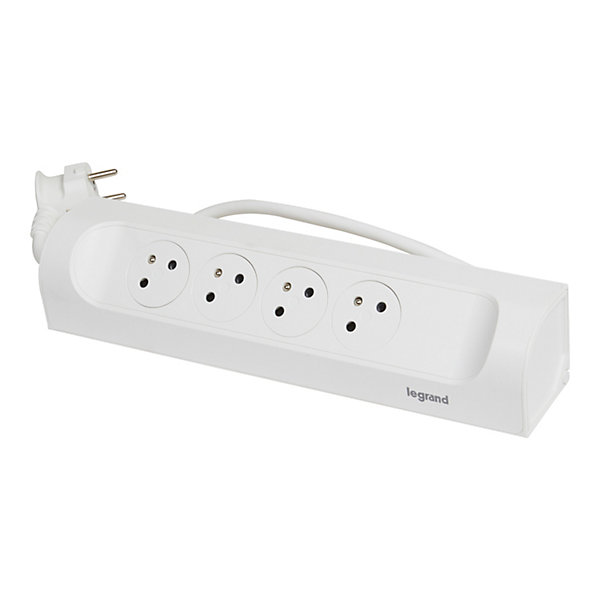 Multiprise 4 prises Legrand blanc 1 m
