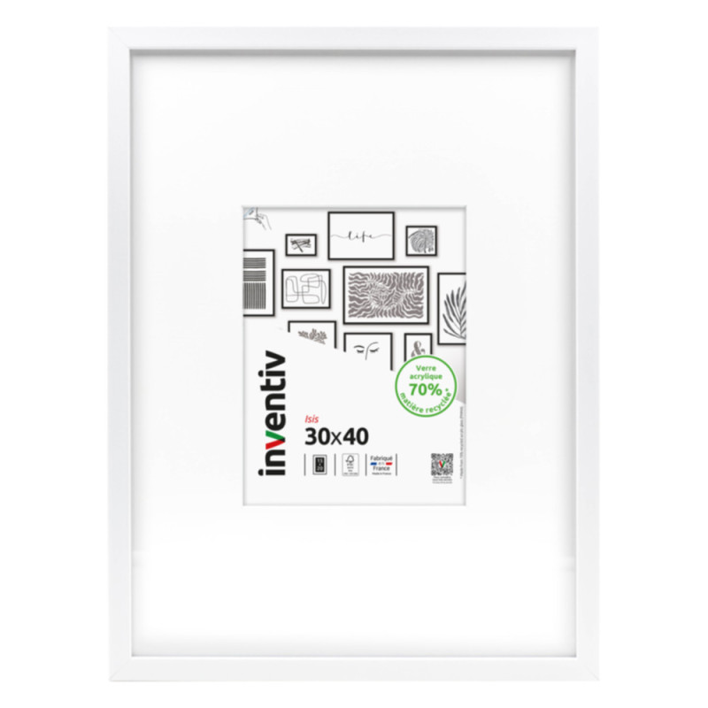 Cadre Isis blanc 30 x 40 cm INVENTIV