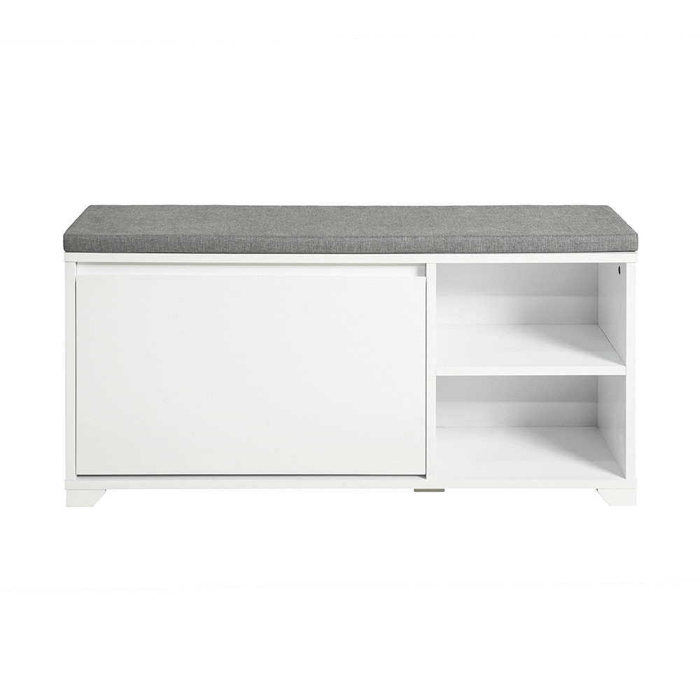 SoBuy Szafka na buty z jednymi drzwiami Biały 90x24x49cm FSR119-W