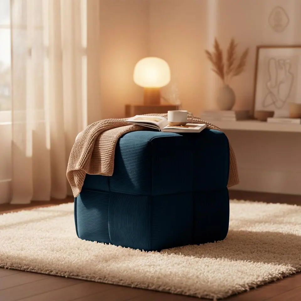 CLP Hocker Forinta Ribstof - donkerblauw