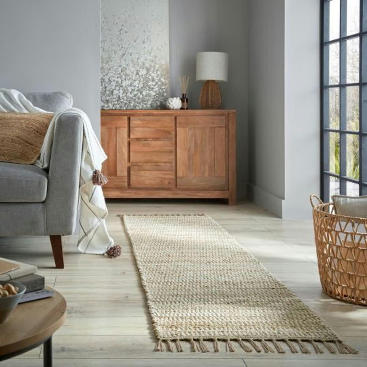 DESI - Tapis moderne en jute beige 120x170 cm