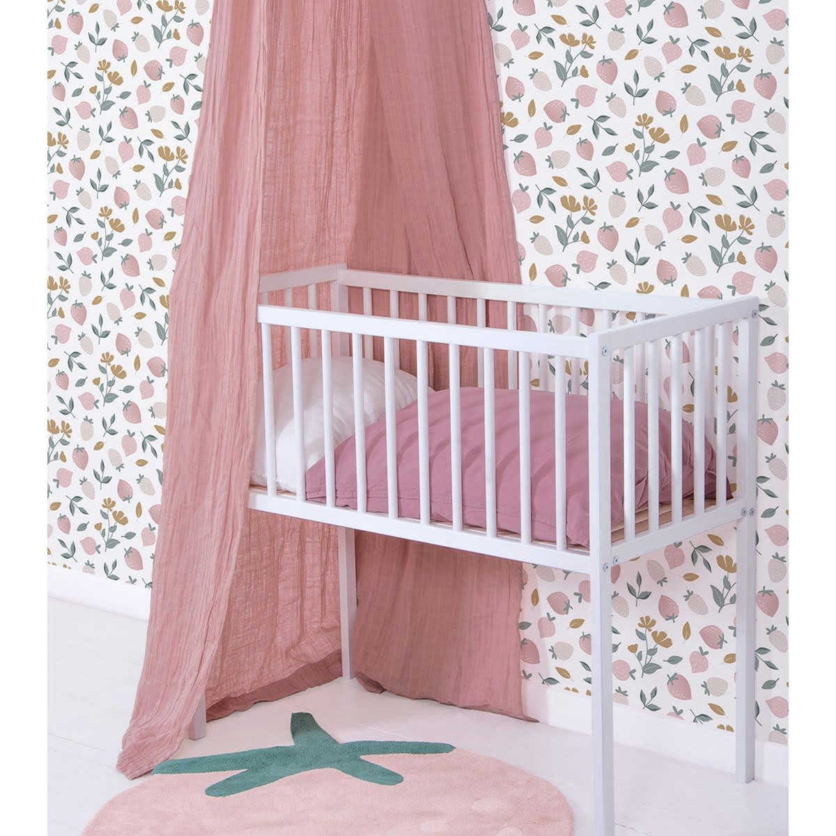 LOUISE - Papier peint strawberry fields rose