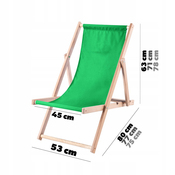 Leżak Drewniany Składany Plażowy Fotel Ogrodowy