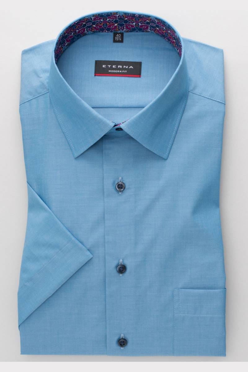 ETERNA Modern Fit Hemd türkis, Einfarbig