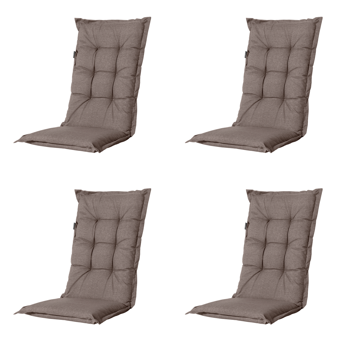 Madison tuinstoelkussen hoge rug Manchester - taupe - 123x50x7cm - set van 4