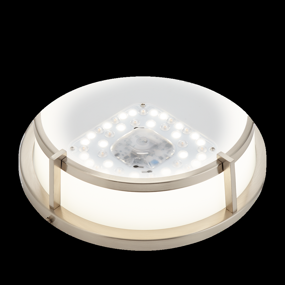 NOMA LED Metal Frame Flush Mount Ceiling Light Fixture, Brushed Nickel, 13-in