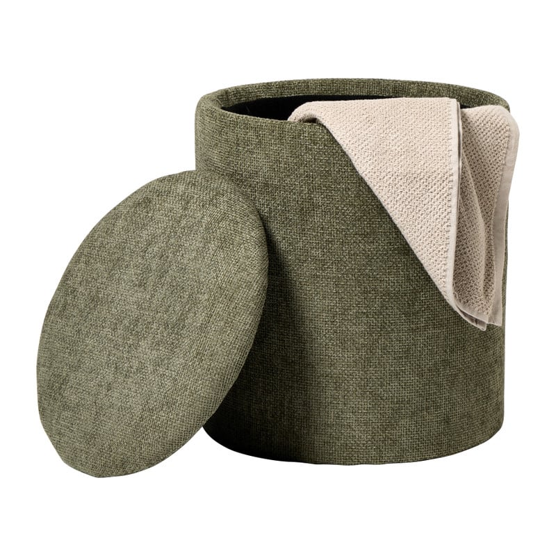 Opbergpoef Debby - groen - &Oslash;35x40 cm