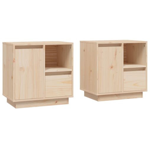 NNEVL Bedside Cabinets 2 pcs 50x34x50 cm Solid Wood Pine