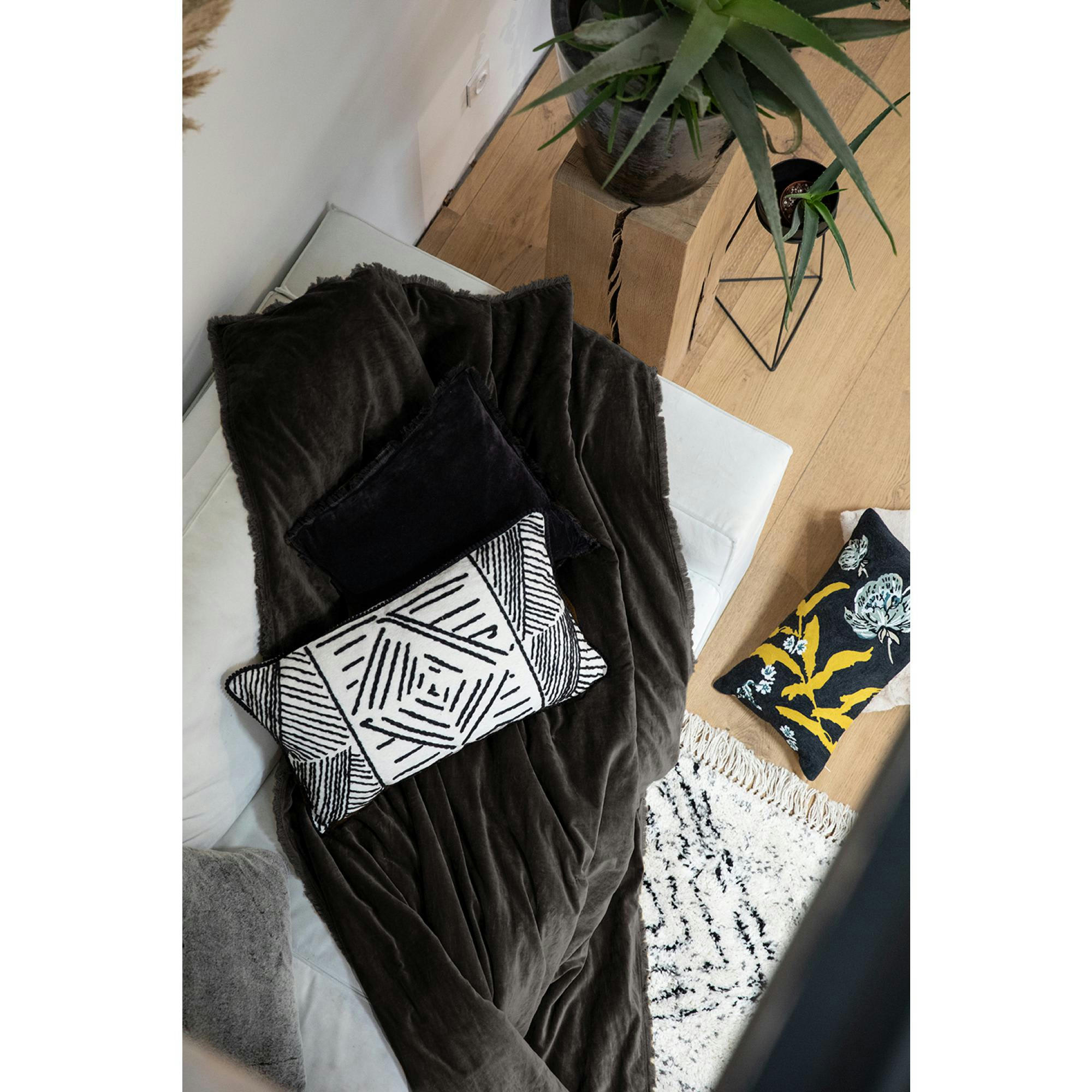 FARA - Edredon  en coton ombre 85 x 200