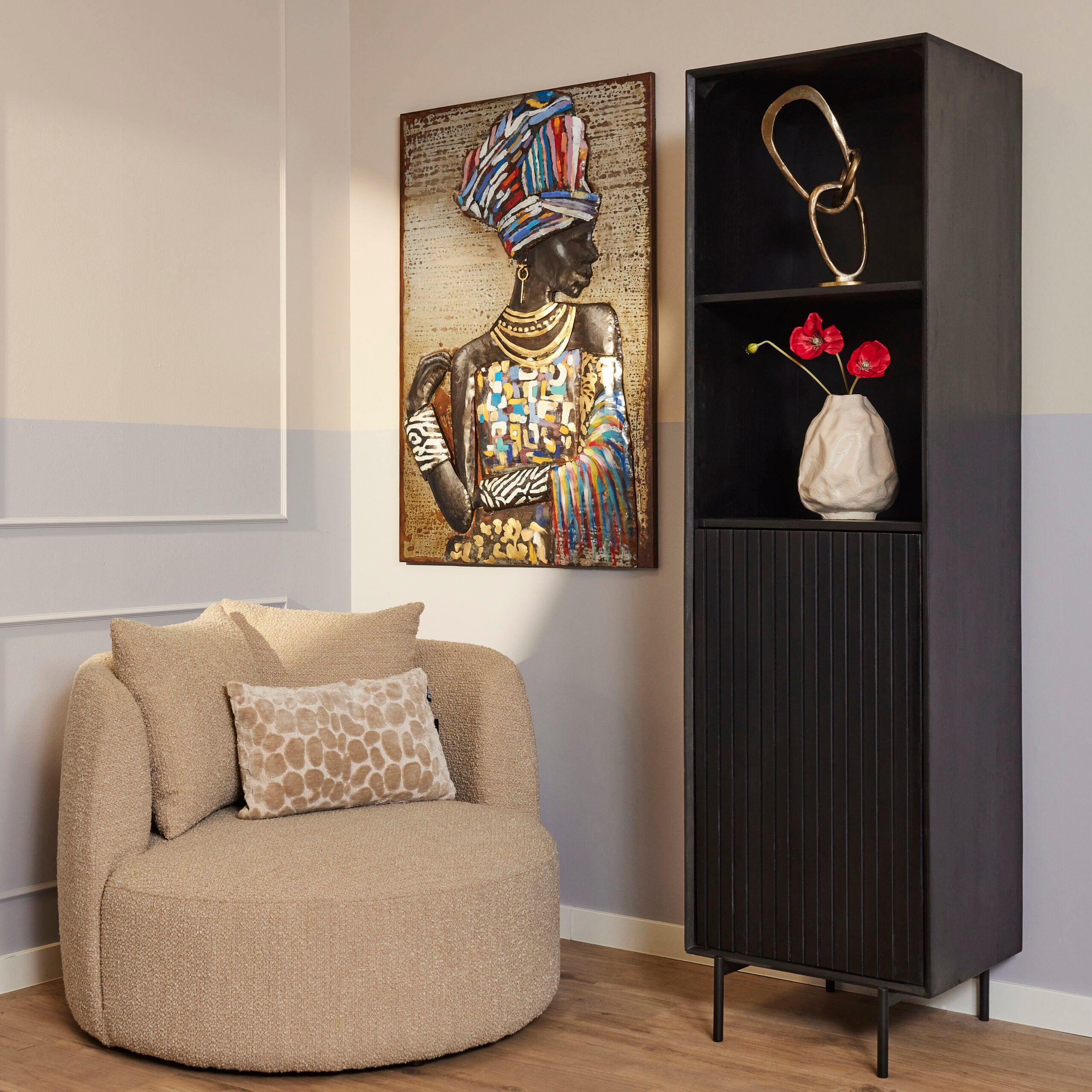 Starfurn boekenkast Madison - zwart - 45x55x200cm