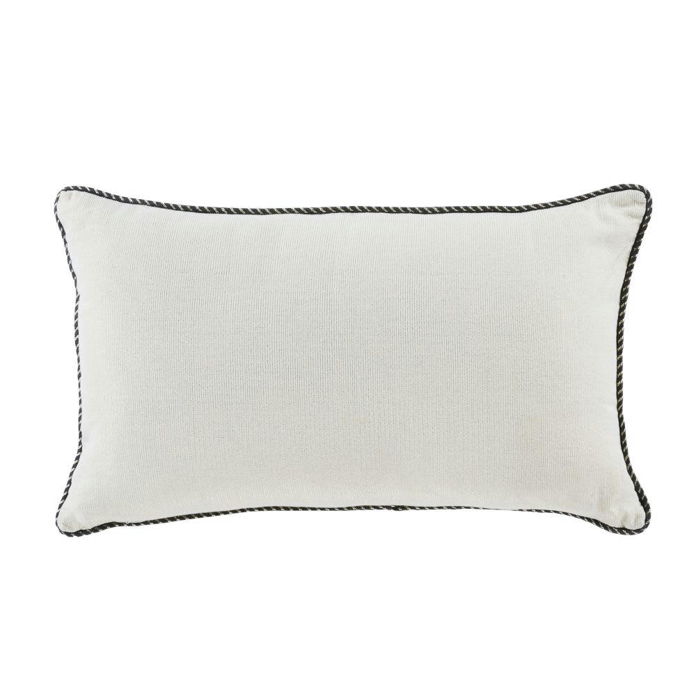 BALLANDE - Coussin en coton beige, noir et doré imprimé à paillettes 30x50