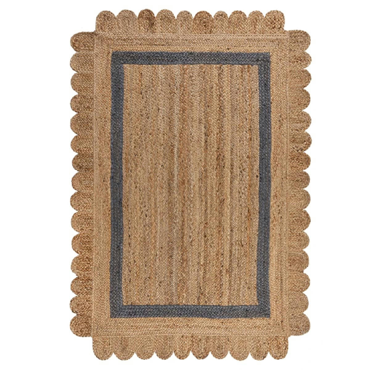 FLOWER JUTE - Tapis de salon en Jute Beige 160x230 cm