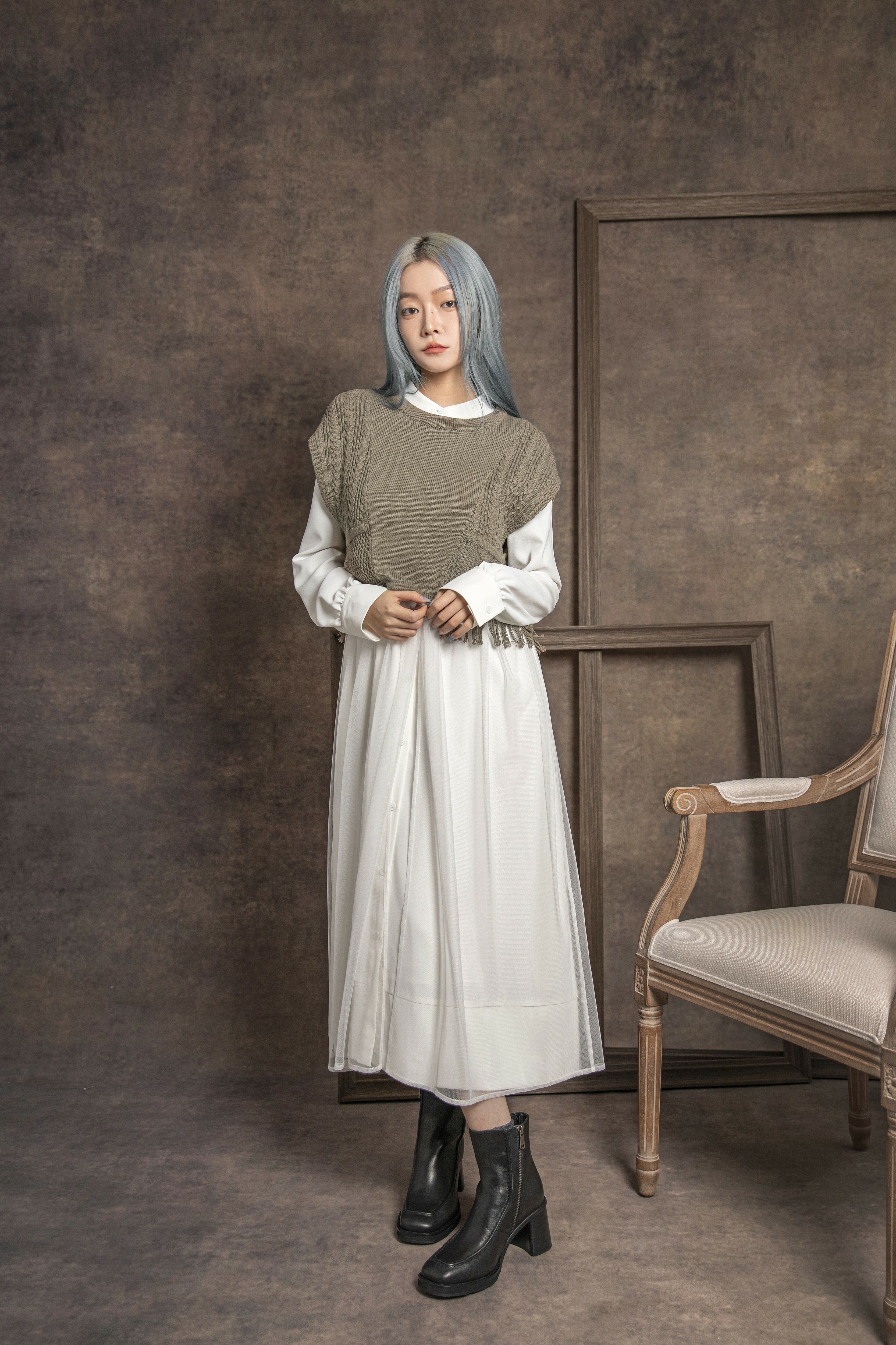 Fringed detail sweater - 180X