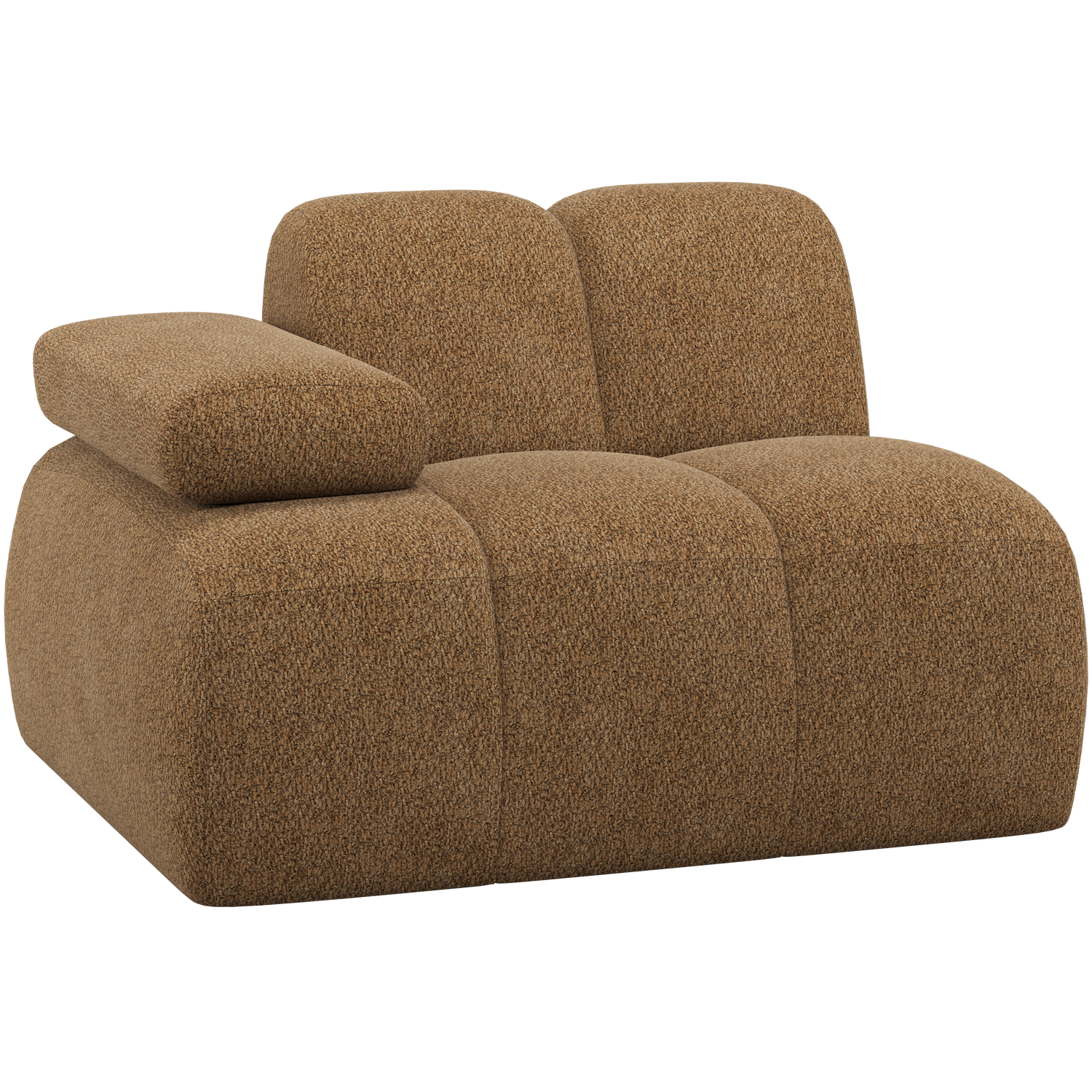 WOOOD 1-zits element bank arm links Mojo - Wollig - Honinggeel - 74x124x97