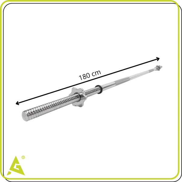 Gryf olimpijski prosty ACTIGET 180 cm z zaciskami 28 mm sztanga stal