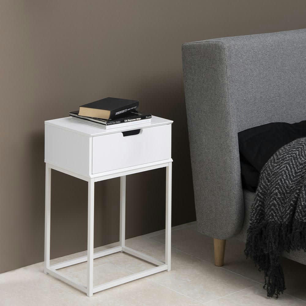 SLUMBER - Table de chevet blanc tiroir
