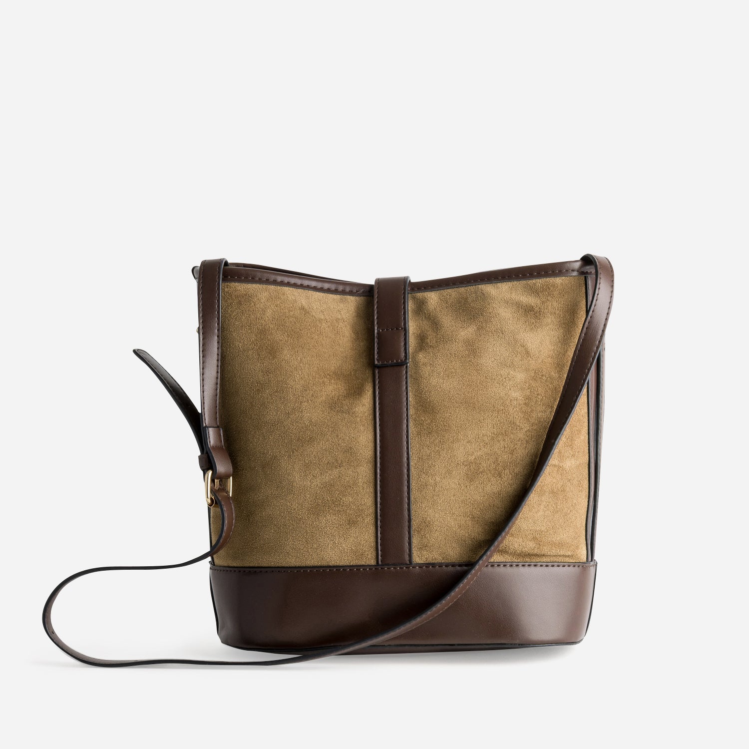 Sac à main marron bi-matière