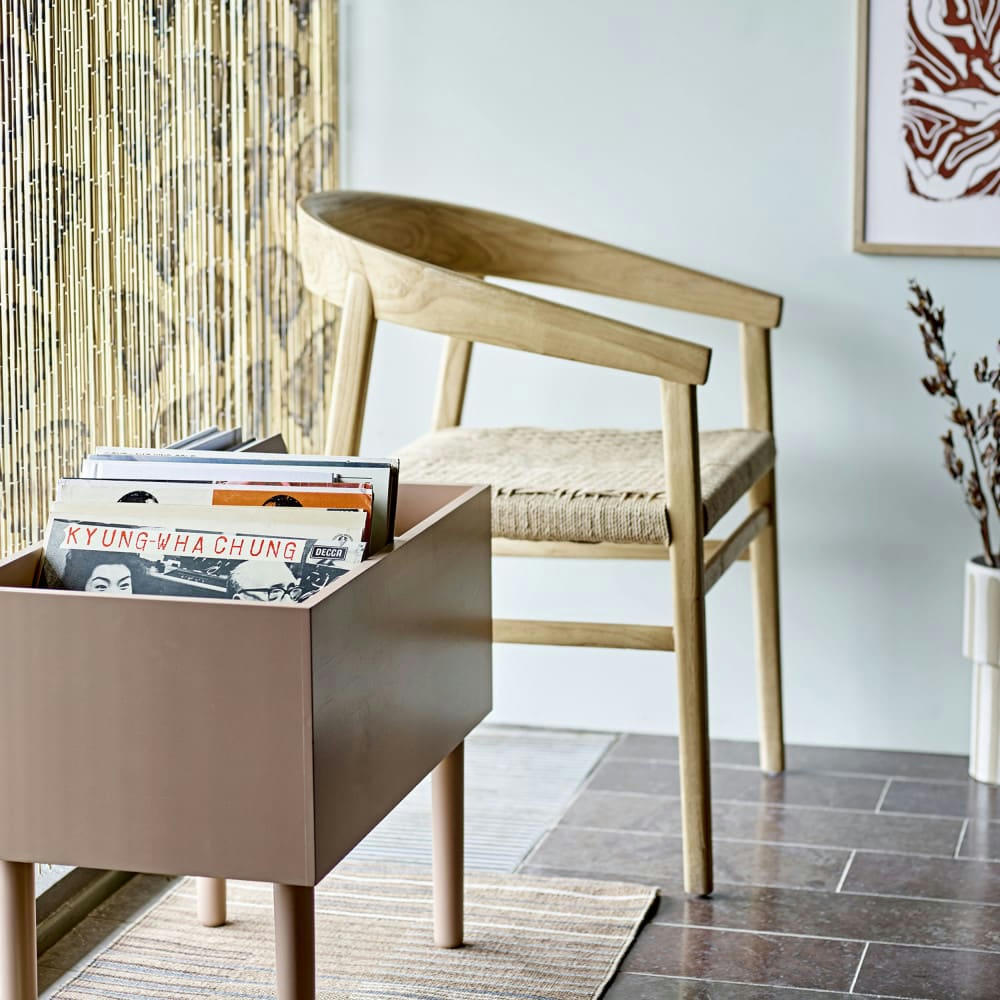 DOUVE - Petit meuble de rangement  et  meuble vinyle en bois terracotta