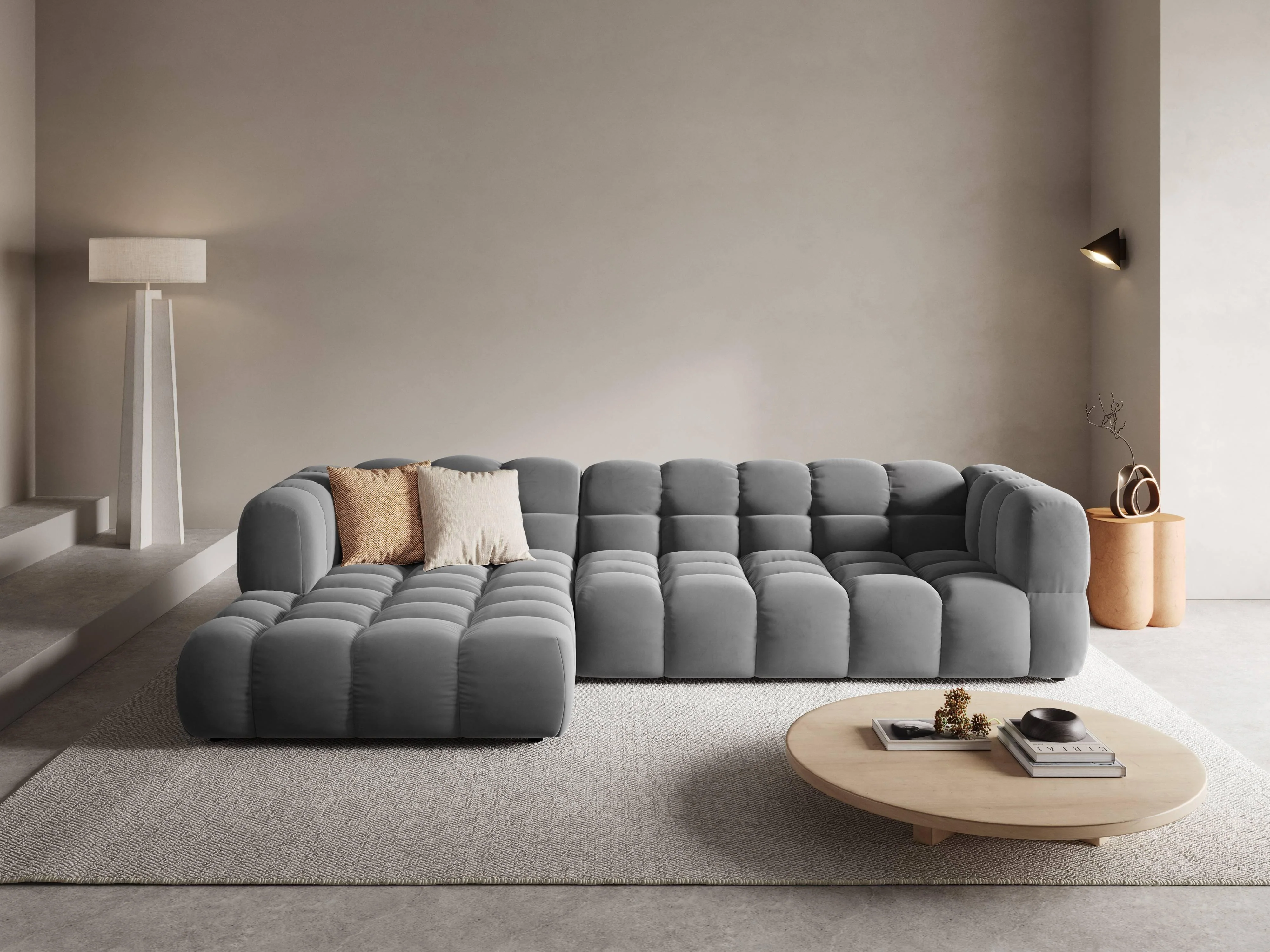 4-zits hoekbank Sky links velvet