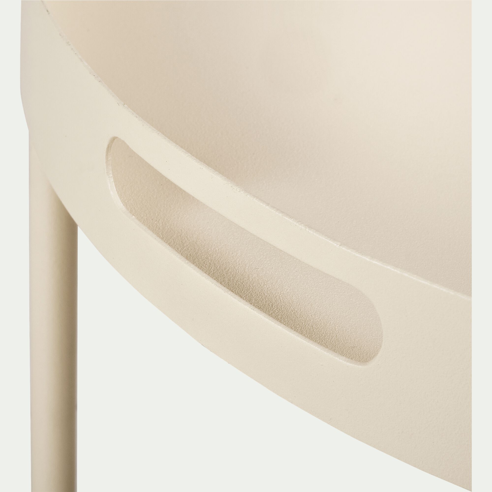 CLEMENCE - Table basse de jardin ronde en acier - beige roucas
