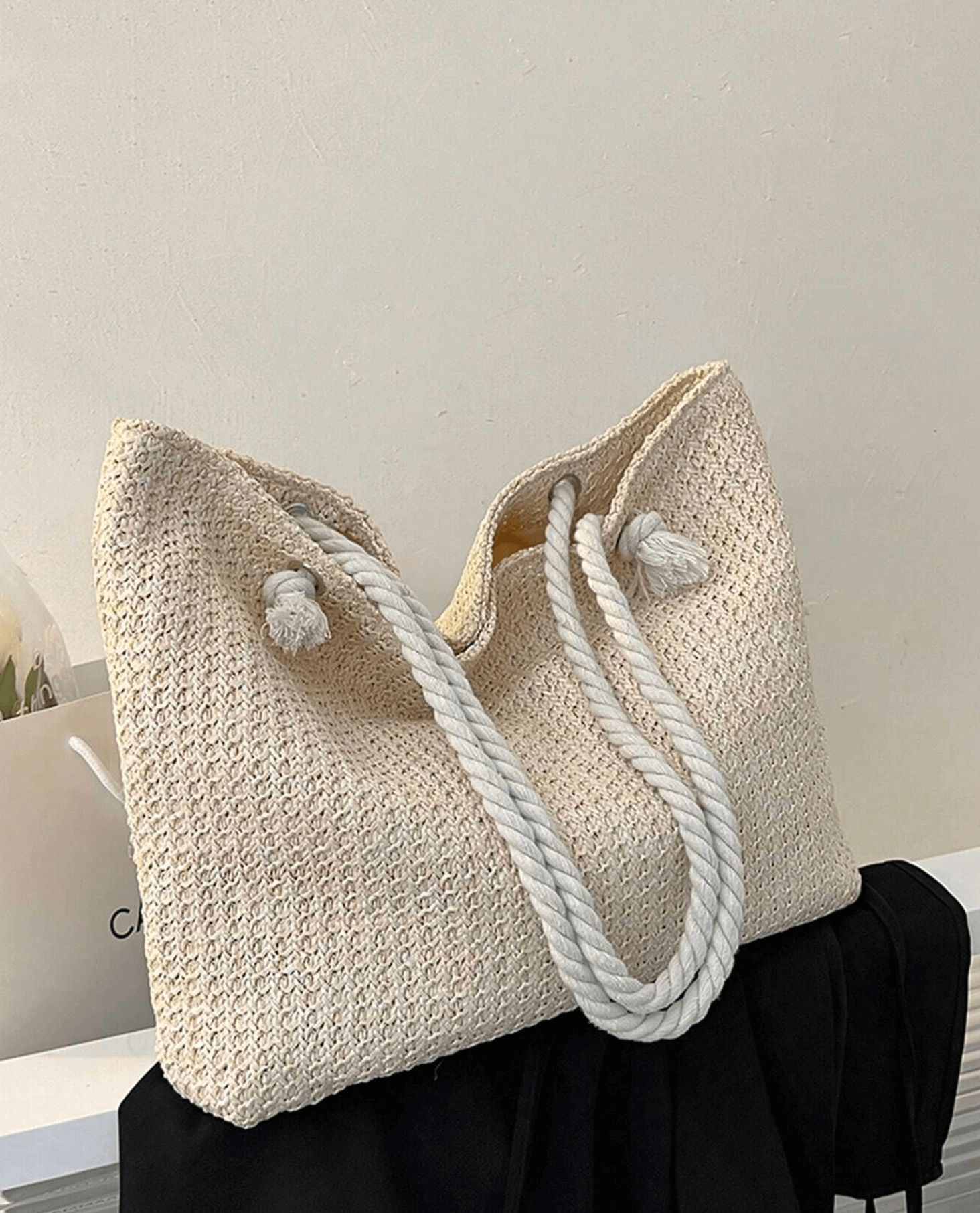 AJVANI Holiday Summer Beach Woven Bucket Tote Bag