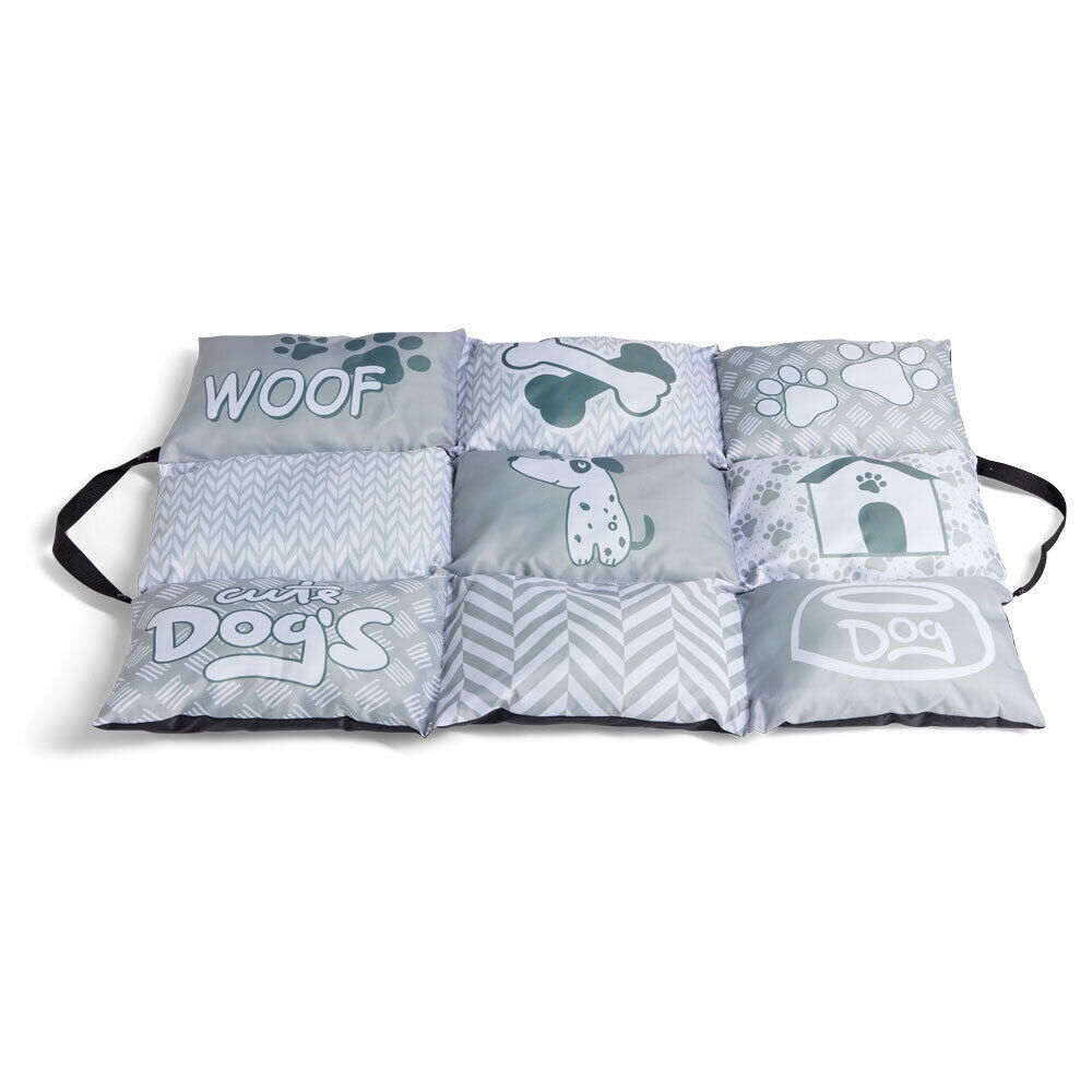 Couchage nomad chien gris et blanc 92x62xH8cm
