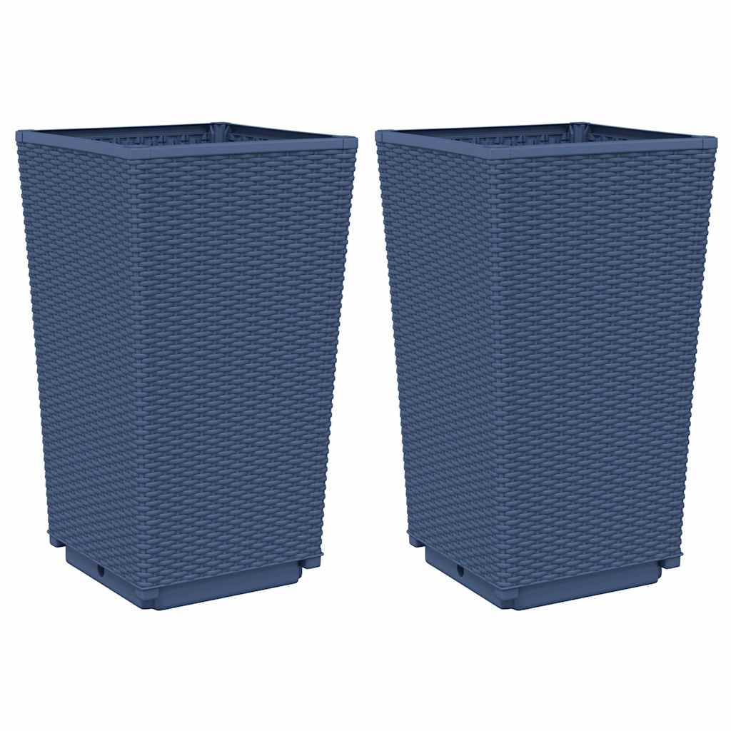 2x Donica Ogrodowa Szara Plastikowa Doniczka Na Ogród 32,5x32,5x57