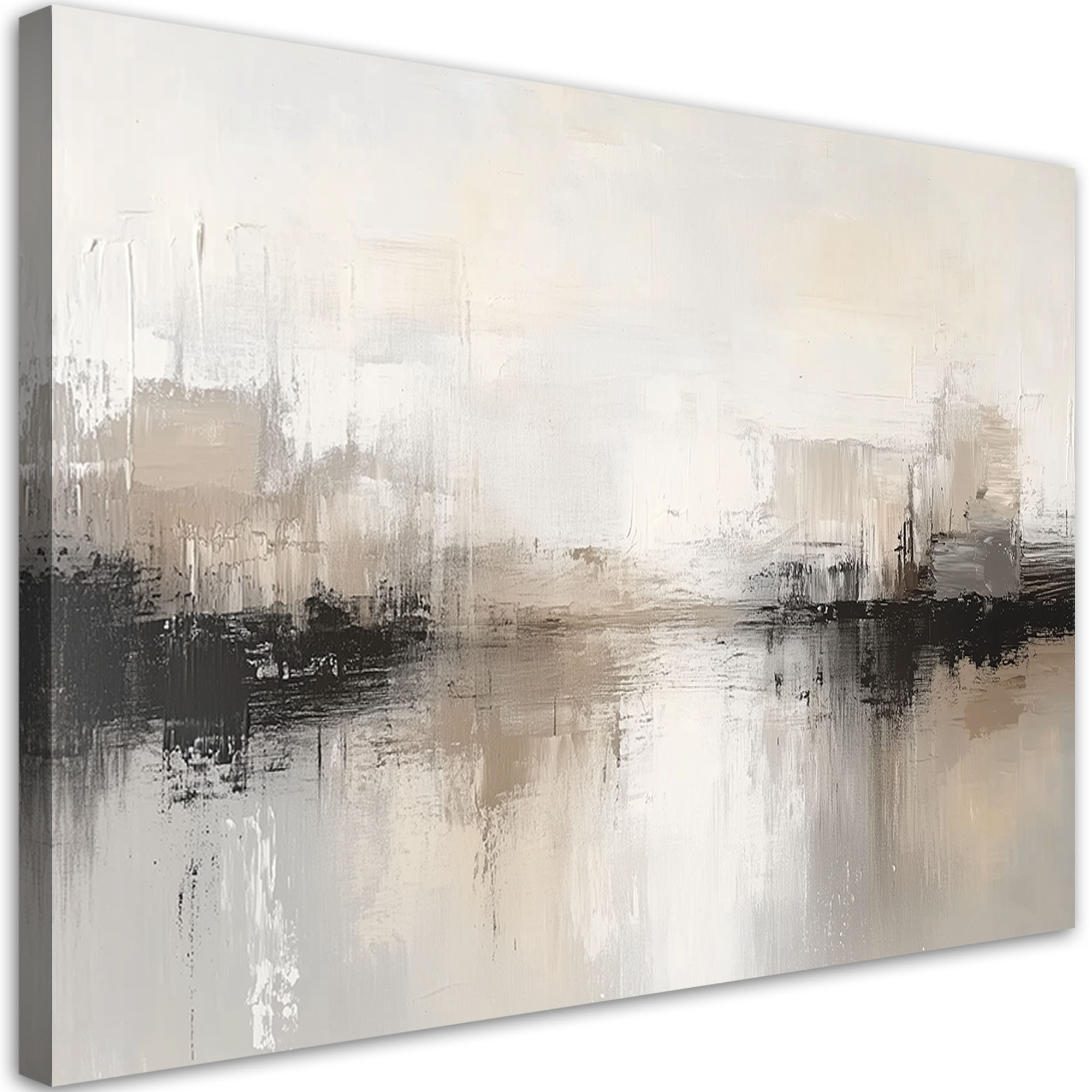 Feeby Obraz na płótnie, Nowoczesna Abstrakcja Szaro Beżowa 60x40