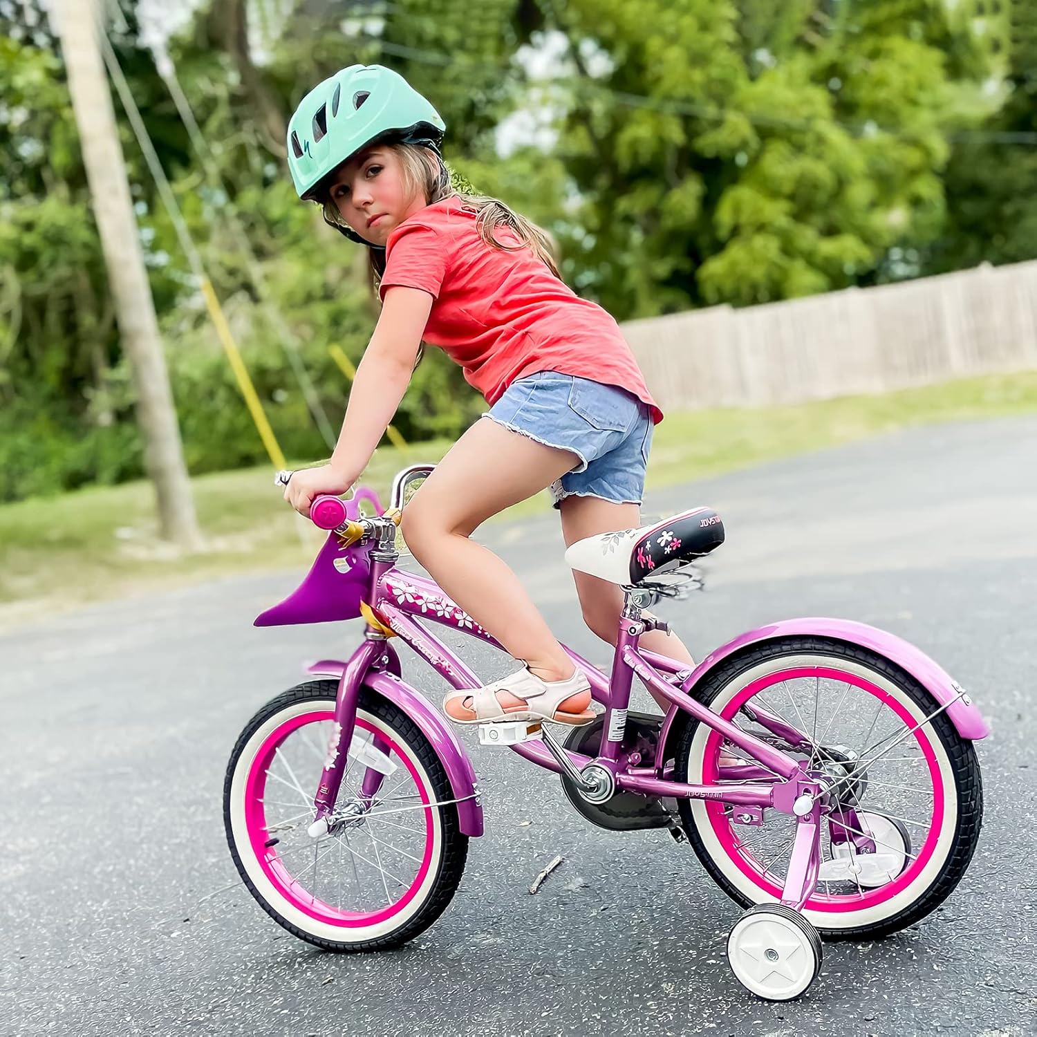 JOYSTAR 12 14 16 Inch Kids Cruiser Bike for Ages 2-7 Years Old Girls & Boys, Kids' Bike with Training Wheels, Coaster Brake, Adjustable Seat & Fenders, Child Bicycles
