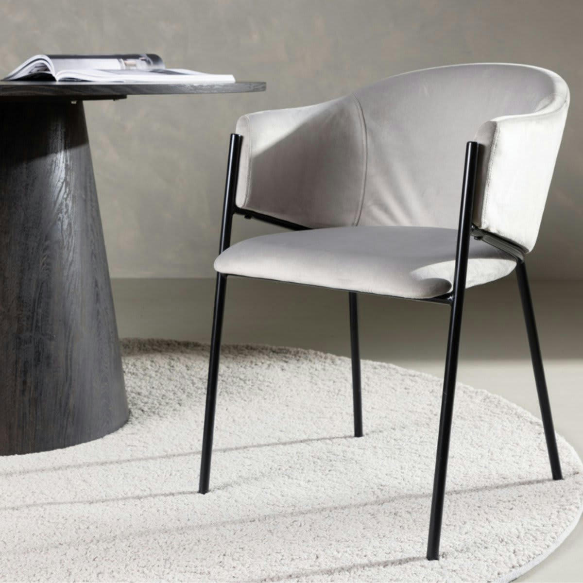 JAVI - Lot de 2 chaises moderne en velours