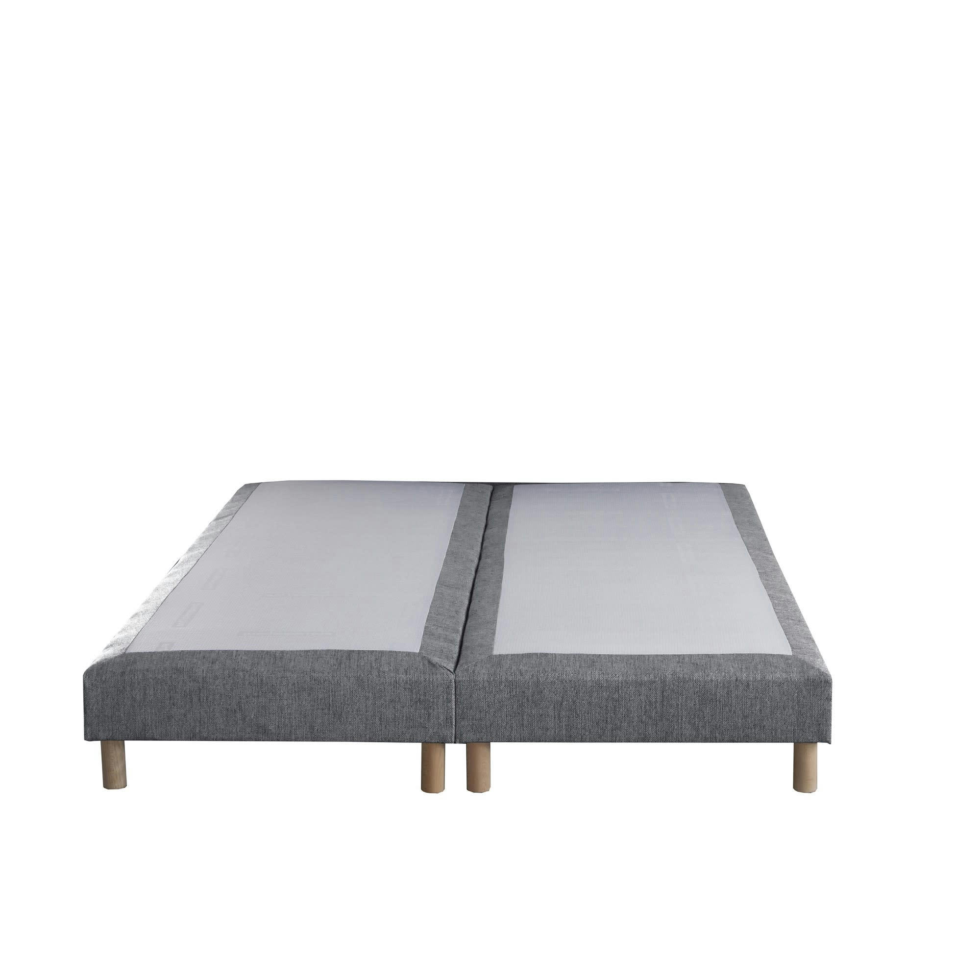 CRÉPUSCULE - Sommier tapissier Gris souris 180x200