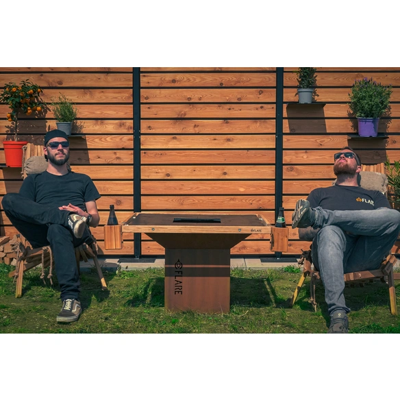 Koch- und Grillplatte, »FLARE 80 Lounge«, LxBxH: 80x80x57 cm, orange-braun
