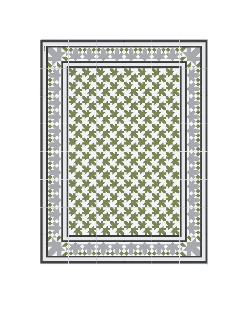 BARCELONE - Tapis en vinyle Petritxol vert 60x80