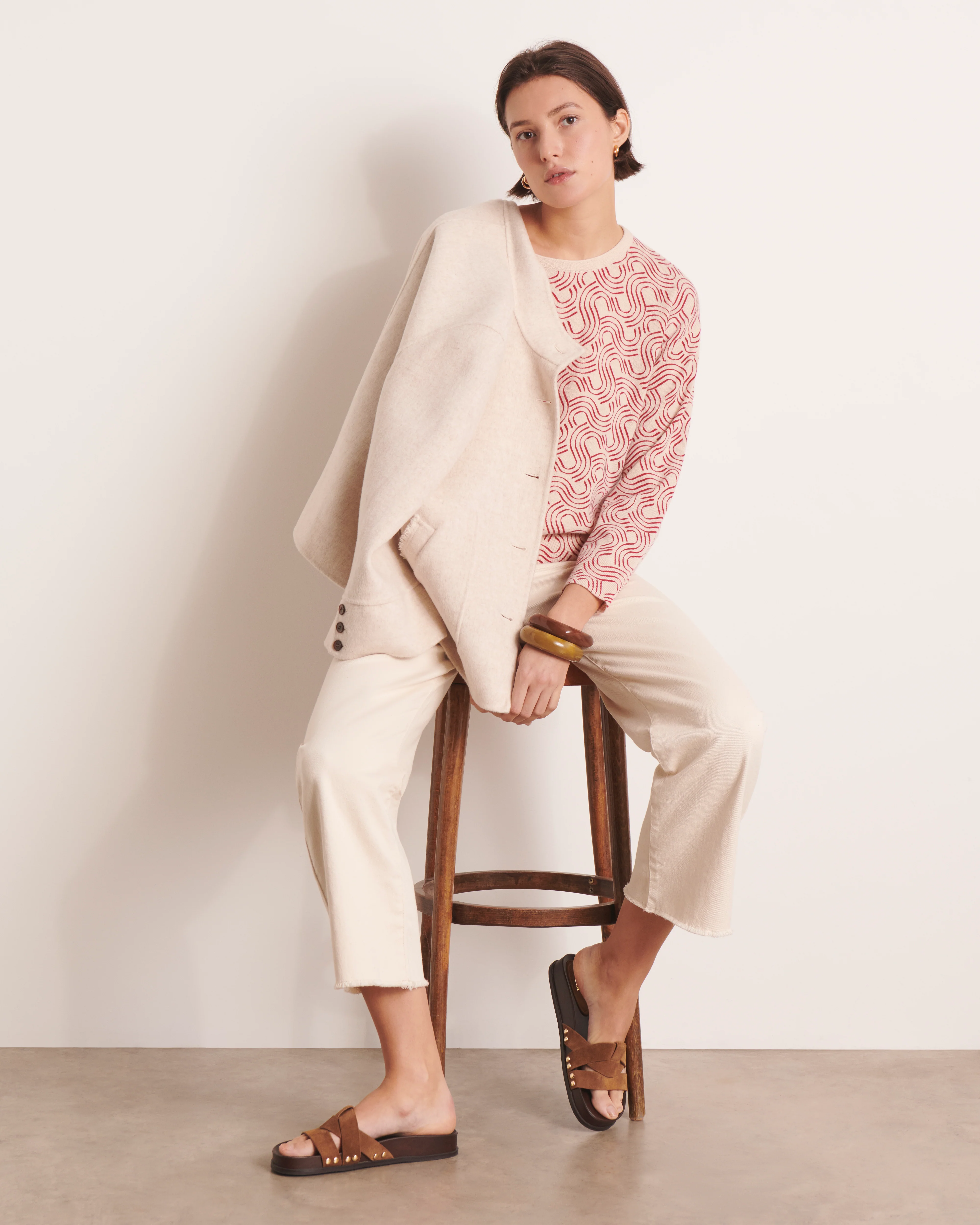 Pull imprimé rose ANDALOUSIE/13072/901