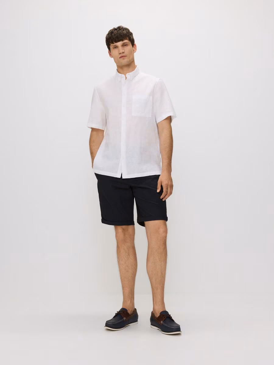 Regular Fit Linen Rich Shirt