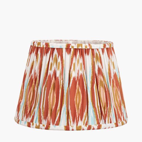 Ruma Orange Ikat Patterned Mushroom Pleat Tapered Lampshade