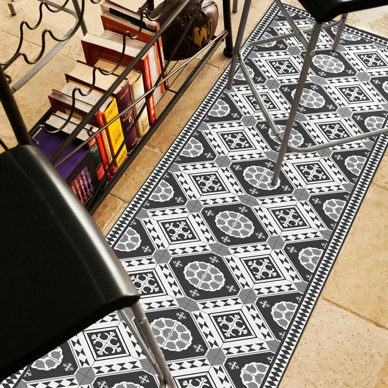 CARREAUX DE CIMENT FAUSTINE - Tapis Vinyle Médium bis l 50xL200cm