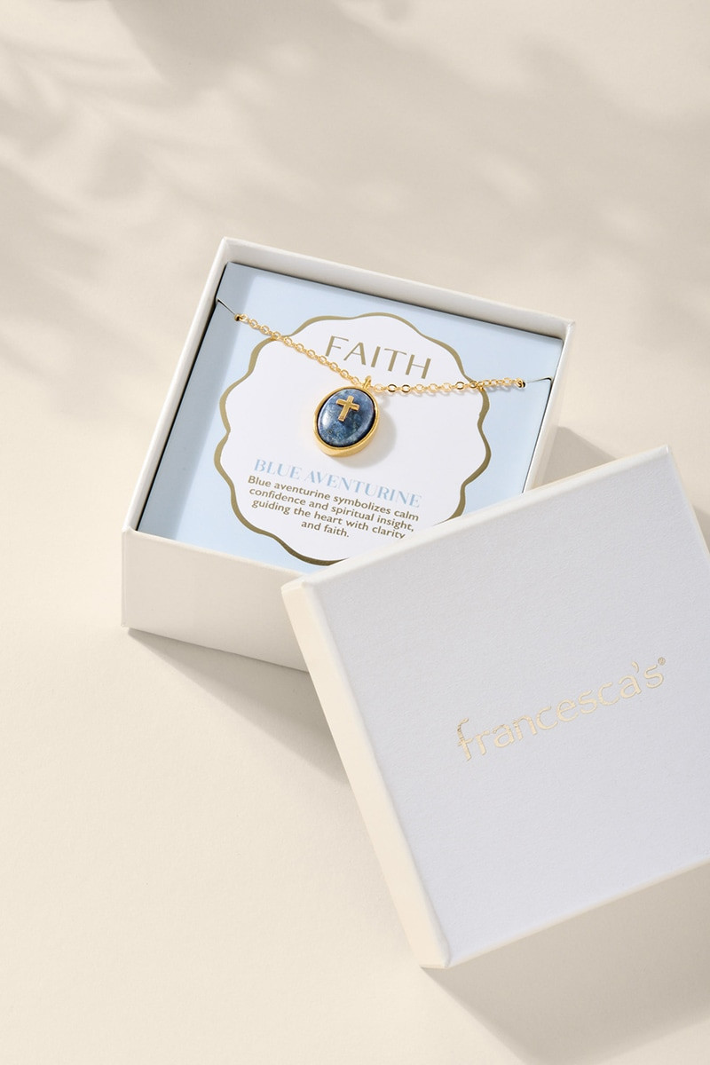 Faith Lapis Lazuli Cross Pendant Necklace