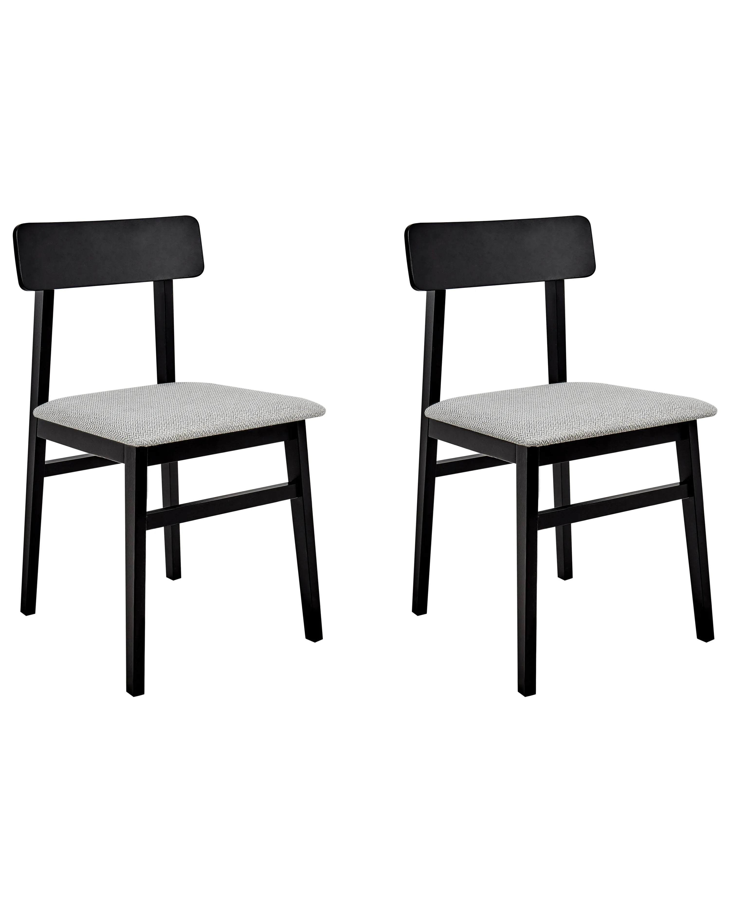 Set of 2 Dining Chairs STACY Wood Light Grey