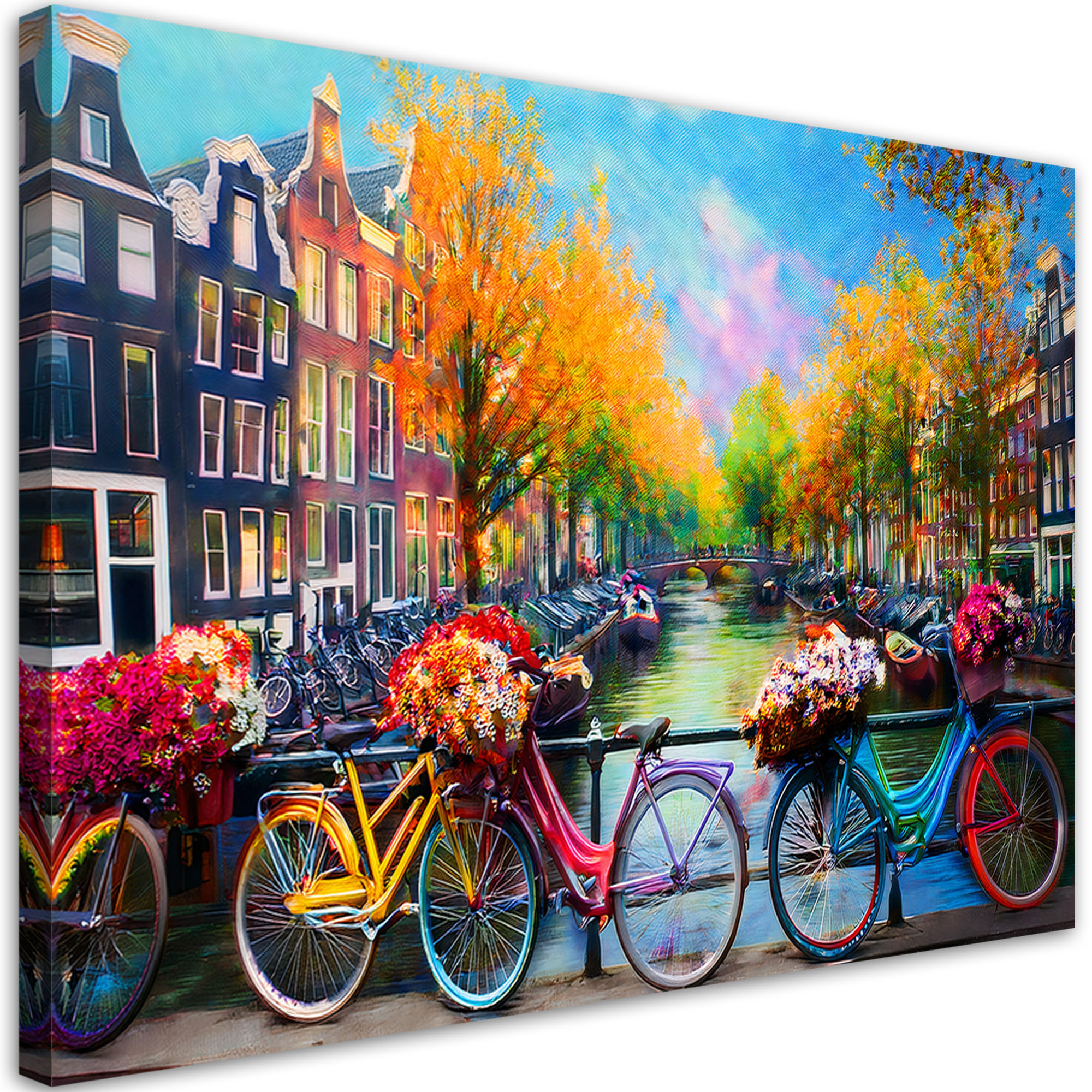 Feeby Obraz na płótnie, Amsterdam Rowery Miasto Krajobraz 60x40