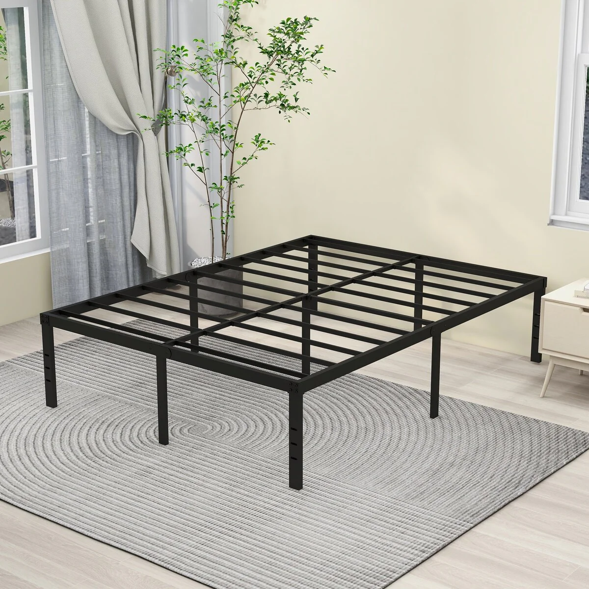 NNV 18 3500 lbs Heavy Duty Bed Frame, Duty Steel Slat Metal Bed Frame