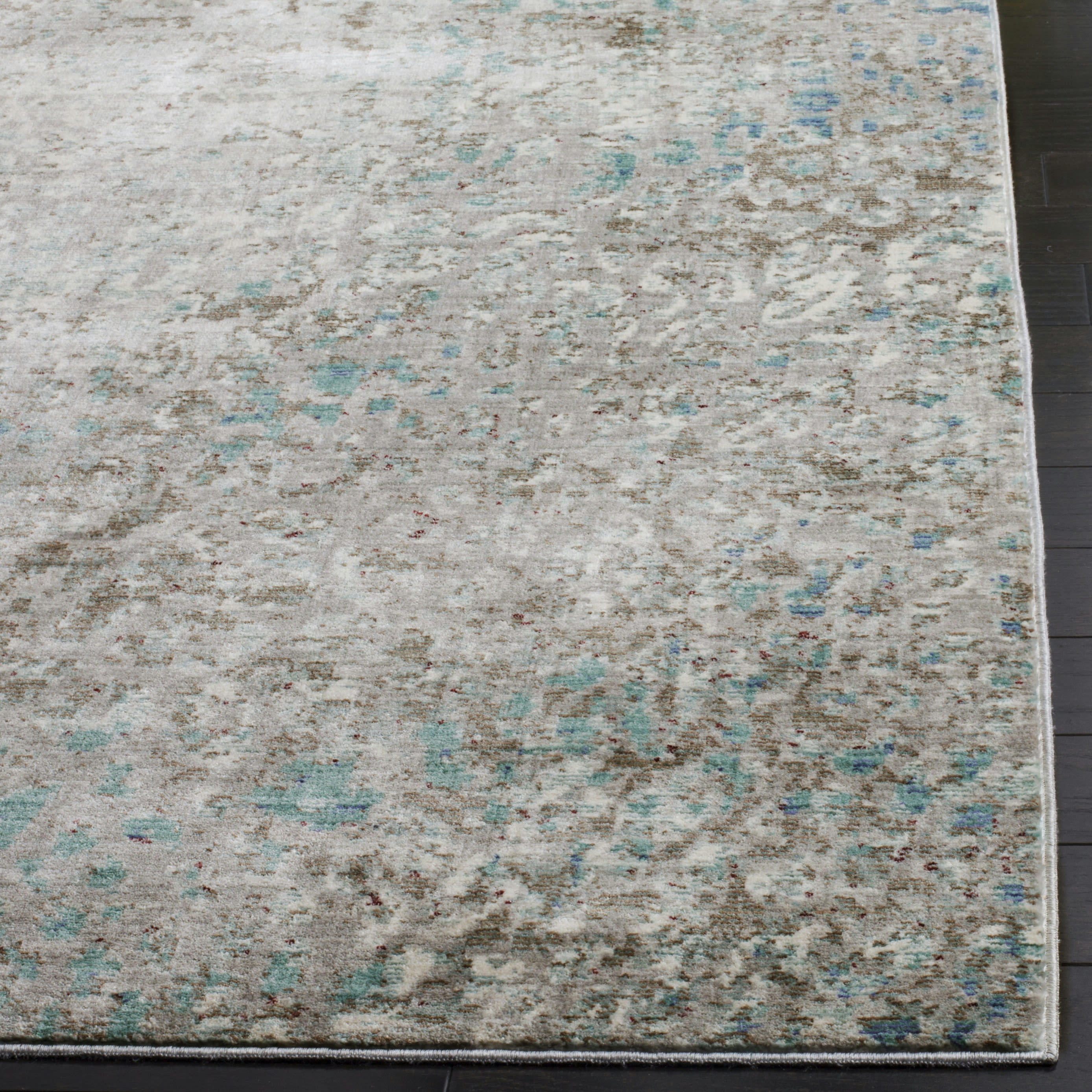 MYSTIQUE - Tapis de salon interieur en gris & bleu clair, 152 x 244 cm
