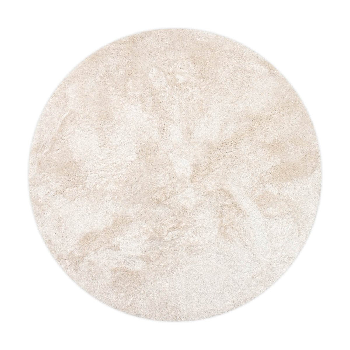 Rond hoogpolig vloerkleed Odelia beige/wit - Interieur05