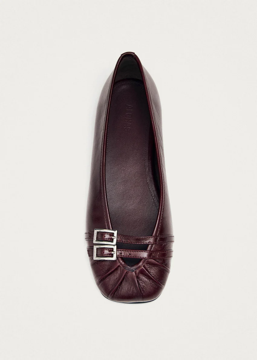 Cendana Rift Burgundy Leather Ballet Flats