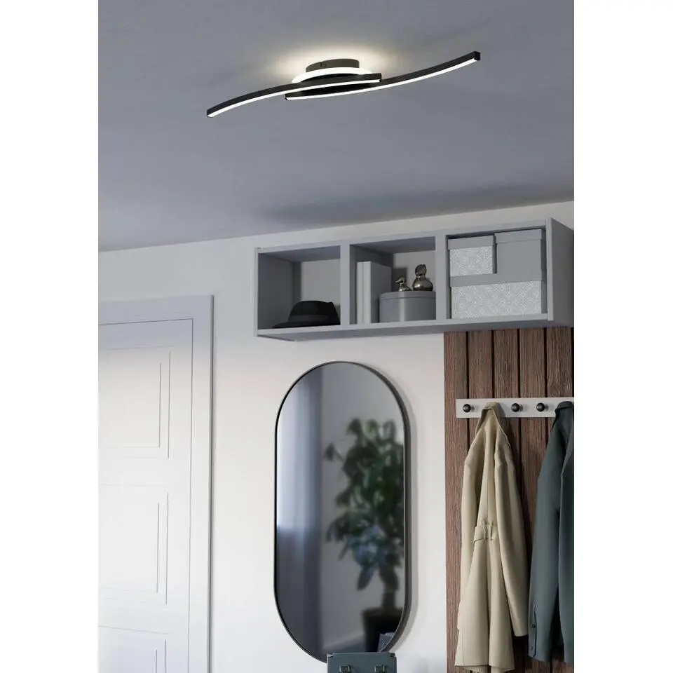 EGLO Lungolago Plafonni&egrave;re - LED - Kunststof - Zwart/Wit