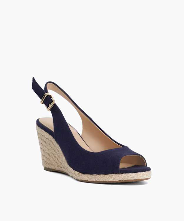 Mediating Navy - Open Toe Wedge Heel Sandals
