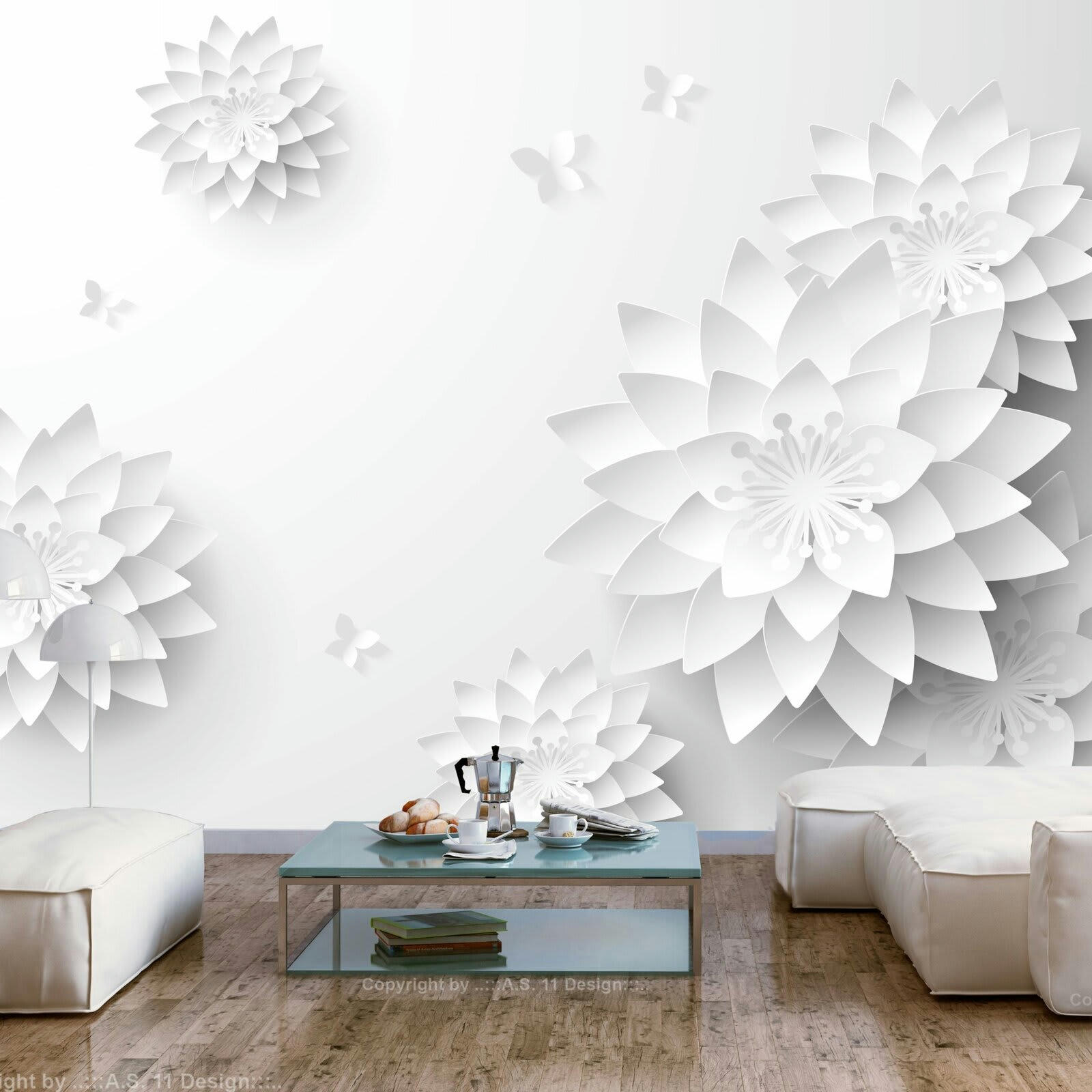 - Papier peint fleurs orientales 400 x 280 cm