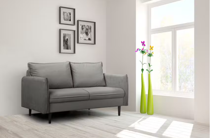 Ropez Juli sofa 2 osobowa wysokie nogi plusz grafitowy